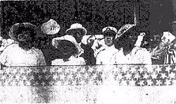 Prince and Princess Kalanianaole and group viewing racing and polo, 1916.jpg