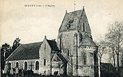 L'église romane St-Médard avant 1914.
