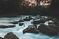 Atardecer en el Río Tea a su paso por Salvaterra de Miño en Galicia