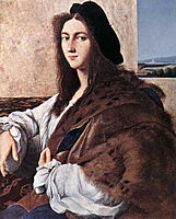 Portreto de Junulo, 1514, perdita dum la Dua Mondmilito. Ebla memportreto de Rafaelo