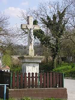 Roadside crucifix in the center of Miholjanec