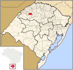 Localização de Santo Ângelo no Rio Grande do Sul