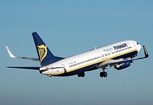 A Ryanair Boeing 737-800, named Nyköping, take...