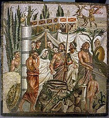 Setembre: Sacrifici d'Ifigènia, mosaic representatiu de l'art romà.