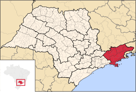 Ligging van de Braziliaanse mesoregio Vale do Paraíba Paulista in São Paulo