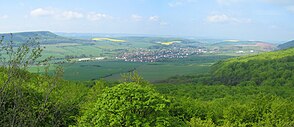 Die Eichsfelder Pforte bei Sollstedt vom Gebraer Kopf aus gesehen