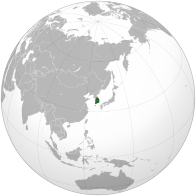 Мапа показује позицију Јужне Кореје
