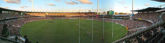 Subiaco Oval during a match against Fremantle in the 2008 NAB Cup. Subiaco Oval panorama.jpg