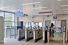 Electronic ticket barriers at Surrey Quays Station Surrey Quays Station geograph-4024148-by-Ben-Brooksbank.jpg