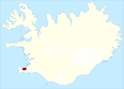 沃加尔市镇在冰岛的位置