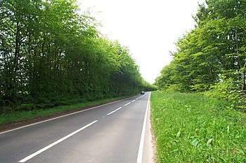 English: The open road: the B3224 across the B...