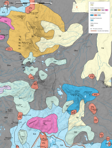 Carte pétrologique des Three Sisters et du Broken Top.