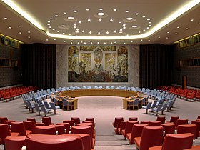 قاعة مجلس الأمن التابع للأمم المتحدة في مدينة نيويورك