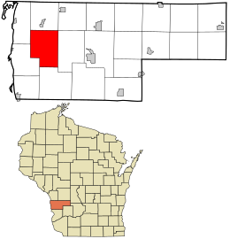 Location in Vernon County and the state of Wisconsin.