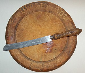 Late 19th century cutting board of maple beari...