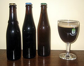 Ассортимент пива Westvleteren и фирменный бокал.