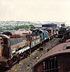 Disused locomotives at Woodham Brothers scrapyard in 1982