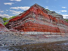 Layers of igneous rock from the Plateau