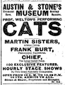 Advertisement, "Prof. Welton's performing cats," 1893