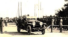 The King Victor Emmanuel III of Italy inaugurated the Autostrada dei Laghi ("Lakes Motorway"; now parts of the Autostrada A8 and Autostrada A9), the first motorway built in the world, on 21 September 1924, aboard the royal Lancia Trikappa 1924-09-21-VittorioEmmanuelle-LanciaTrikappa-AutostradaLaghi.jpg