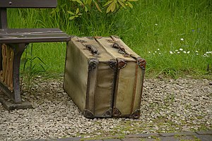 English: Old luggage at Arley railway station ...