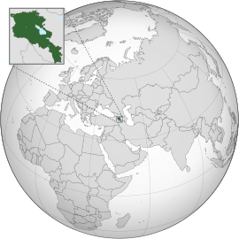 Розташування Вірменії