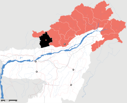 Location of West Kameng district in Arunachal Pradesh