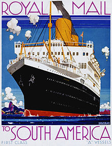 Promotional poster of RMS Asturias Asturias (Royal Mail Line) par Kenneth Shoesmith.jpg