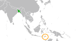 Lage von Bangladesch und Osttimor