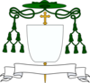 One form for the coat of arms of a Roman Catholic bishop.