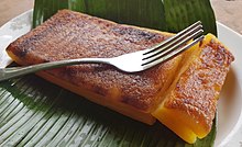 Торт из маниоки (Филиппины) - Bibingkang kamoteng kahoy 01.jpg
