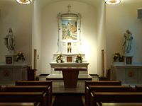 Before the 1960s, some bye-altars in Catholic churches also housed a tabernacle, in addition to that of the high altar. Chapel of Summa St. Thomas Hospital in Akron, OH.jpg