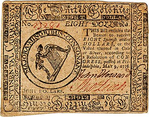 Continental Currency $8 banknote obverse (May 9, 1776).jpg