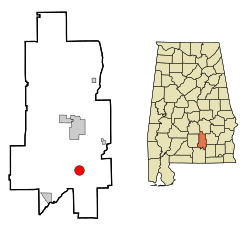 Location of Brantley, Alabama