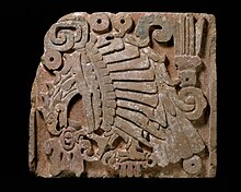 Toltec carving representing the Aztec Eagle, found in Veracruz, 10th-13th century. Metropolitan Museum of Art. Eagle Relief MET DT4850.jpg