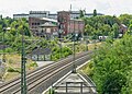 Ehemaliges Kraftwerk mit Turbinenhaus, Kesselhaus, Kohlenbunker (mit Turm) und Verwaltungstrakt