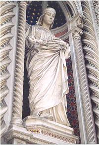 Statue of Saint Reparata in the Cathedral (Duomo) of Santa Maria del Fiore in Florence Florence-Detail facade-dome.jpg