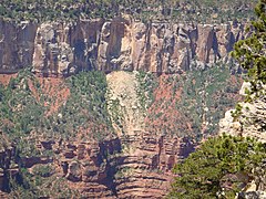 A rockfall from the North Rim