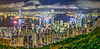 Hongkong éjjeli fényekben