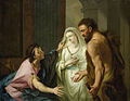 המאבק בין הרקולס ותנטוס על אלקסטיס מאת יוהאן היינריך טישביין