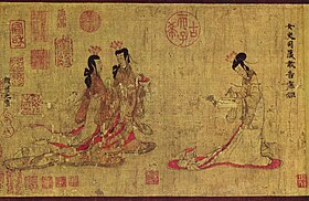 Part of the scroll for Admonitions of the Instructress to the Palace Ladies, probably a Tang dynasty copy of the original by Gu Kaizhi Ku K'ai-chih 001.jpg