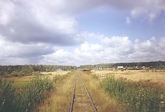 Вид на бывшую станцию Прудовица и посёлок со стороны Стеклянки