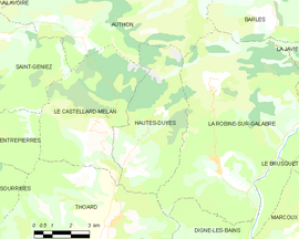 Mapa obce Hautes-Duyes