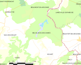 Mapa obce Belval-Bois-des-Dames