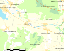 Mapa obce Fouchères