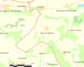 Mapa obce Rigny-le-Ferron