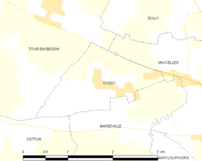 Poziția localității Cussy