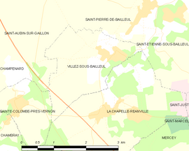 Mapa obce Villez-sous-Bailleul