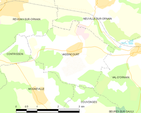 Poziția localității Vassincourt