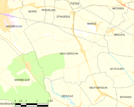 Mapa obce Vieux-Berquin